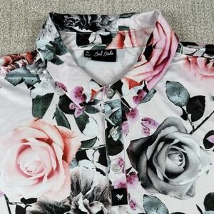 Bad Birdie Men's XL Roses Floral AOP Performance Golf Polo Shirt